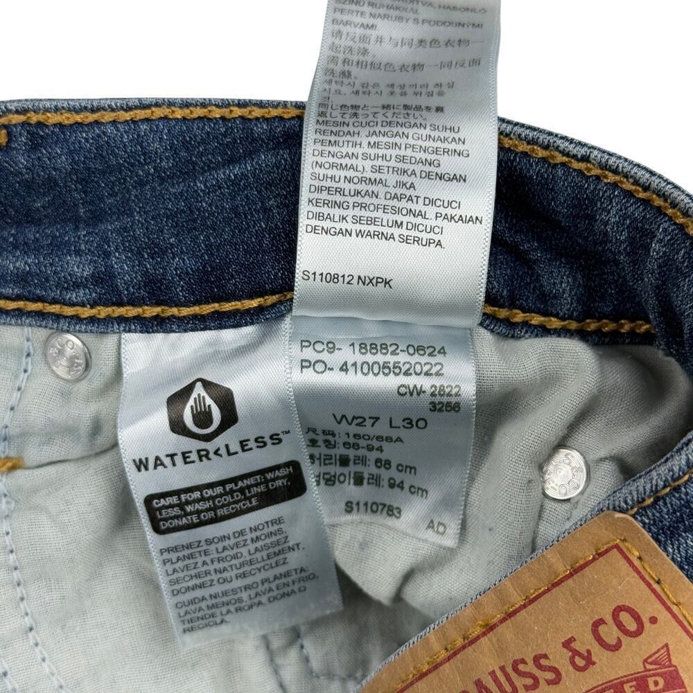 LEVI'S 721 High Rise Skinny Jean Sz 27 Blue Distressed Ripped Detail - Picture 5 of 7